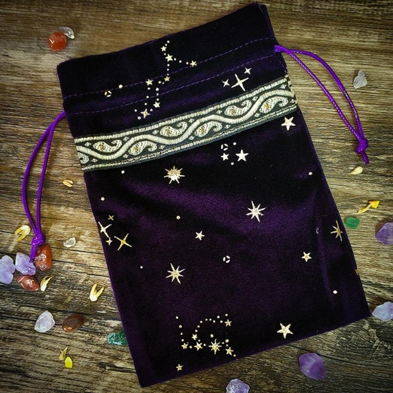 Flannel Tarot Drawstrings Bag Dices Party Storage Bag Jewelry Rune Pouches Organizers for Tarot & Oracles Cards