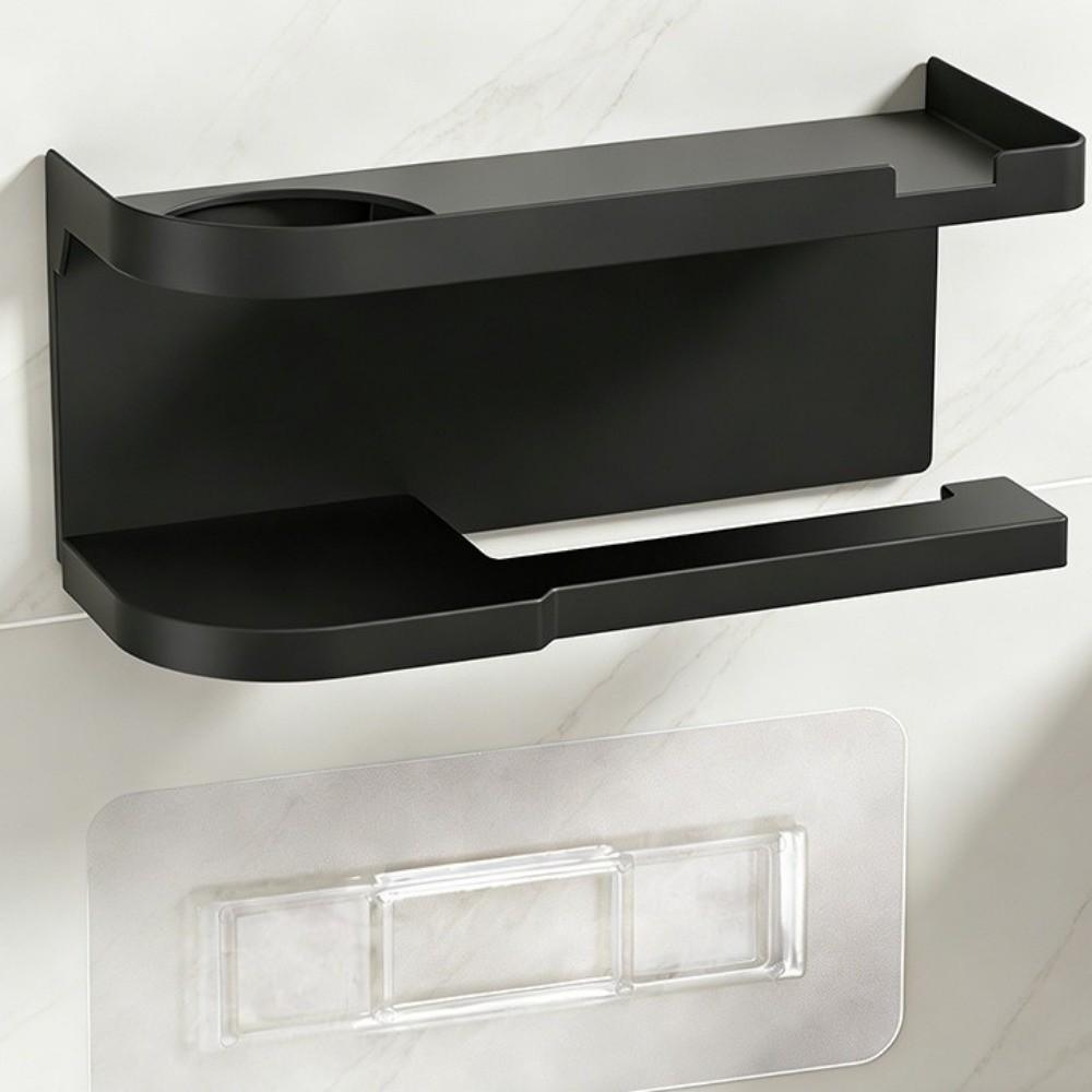 Wall Mounted Toilet Roll Paper Holder Self Adhesive Seasoning Bottle Storage Rack Kitchen