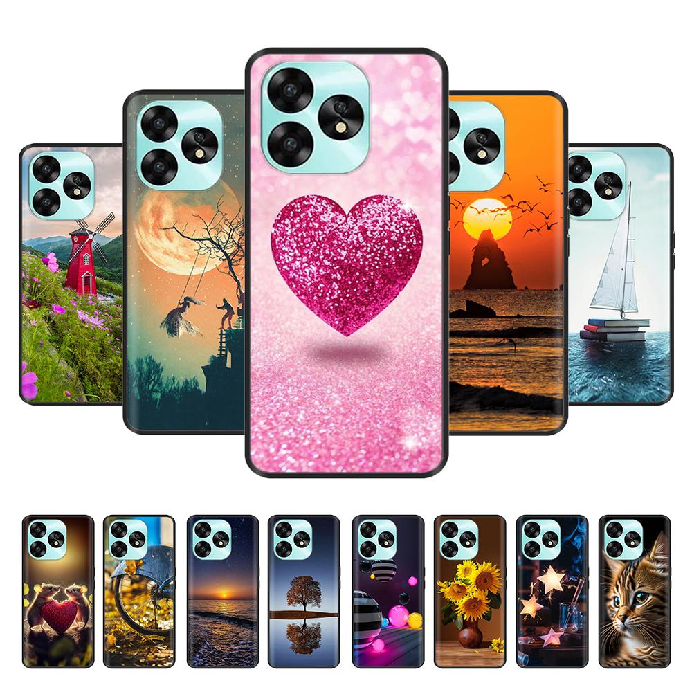 For UMIDIGI A15 Case A15C Coque Fashion Cute Cover Black Soft Silicone Phone Cases For UMIDIGI A15C Funda A 15 UMIDIGIA15 Bags