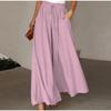 New Summer Women's Wide-leg Trousers Elastic Belt Wide-leg High-waist Long Skirt Pants Women