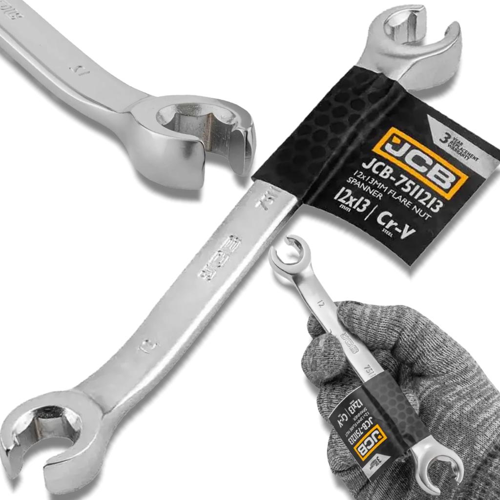 JCB 12x13mm Split Ring Spanner 2-sided Cr-V 6-point