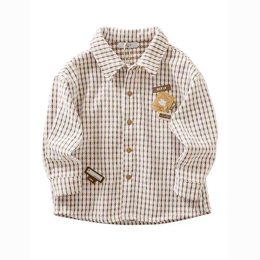 Jungen Langarm Karohemd - Stilvolles Herbst-/Frühlings-Freizeitoberteil für 2026