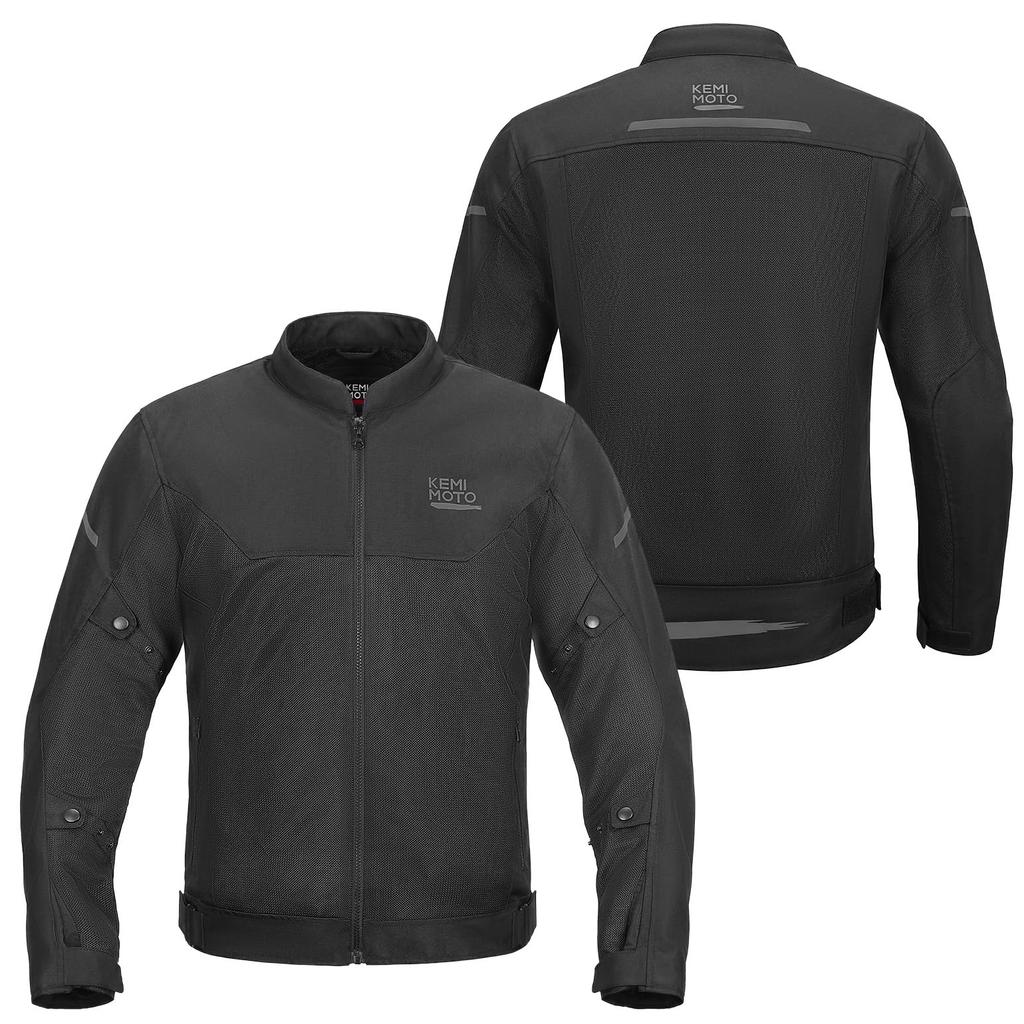 KEMIMOTO KM-8138 Motorcycle Mesh Jacket, Breathable Riding Jacket for Spring Summer Autumn with Back Protector & CE-Level Armor