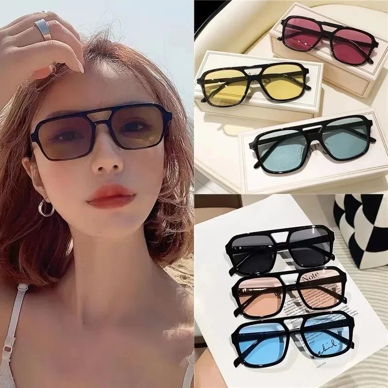 Vintage Quadratische Sonnenbrille für Damen Retro Marke Sonnenbrillen Damen Schwarz Gelb Mode Süßigkeitenfarben Tönungen UV400 Brillen
