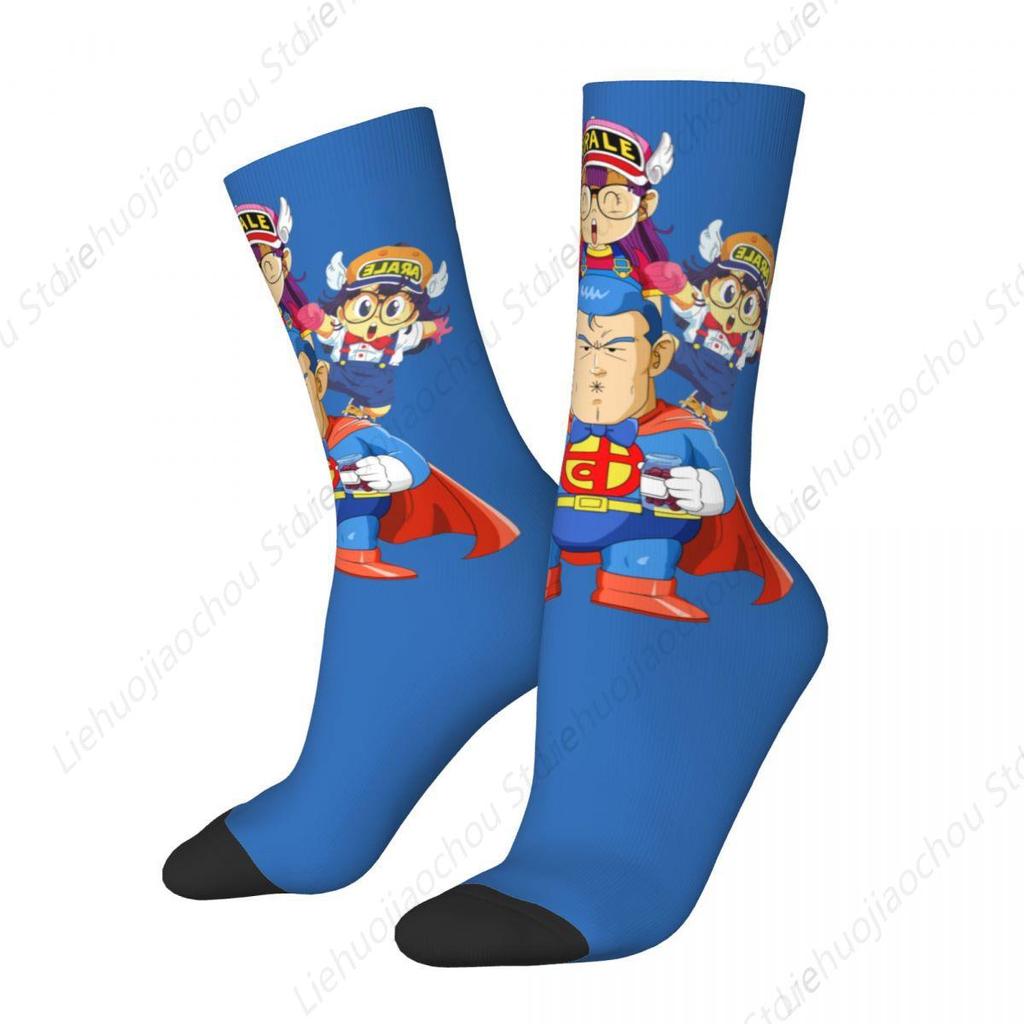 Casual Arale Anime Cute Soccer Socks Dr Slump Polyester Long Socks for Women Men