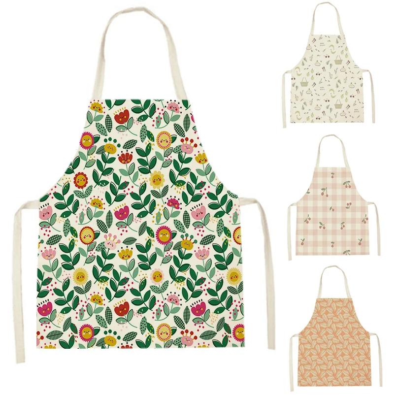 Nordic Simple Apron Clouds Home Cooking Baking Kitchen Aprons Fruit Leaves Coffee Shop Pinafores Cleaning Accessory 2026