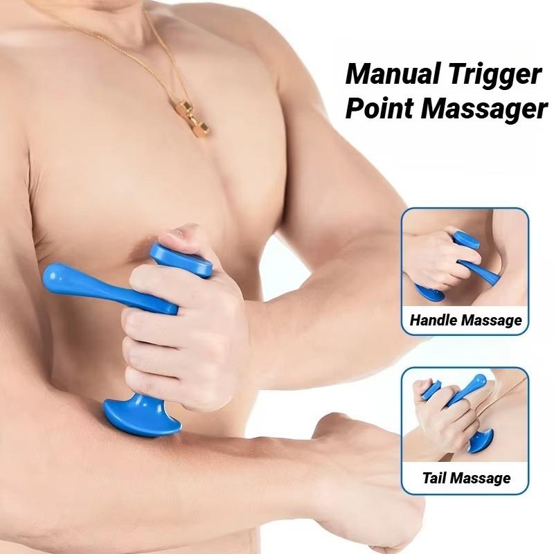 Durable And Safe 2Pcs T-Shaped Massager + Thumb And Finger Pressure Rod Plastic Material Physical Therapy Tool Deep Tissue Relaxation Through