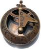 Brass Push Button Sundial Compass Nautical Gift