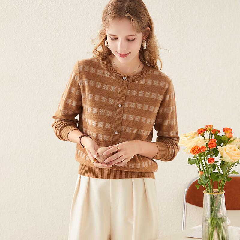 

Women s Thick Pure Wool Plaid Knit Sweater XL