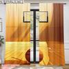 2pc    Party Window Curtains Basketball Court Light Filter Family Party Use for Classroom Decoration