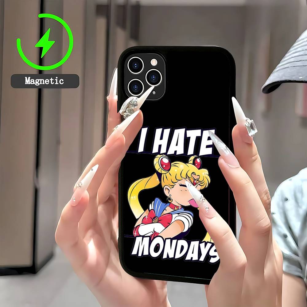 Anime Sailor Moon Handyhülle Magnetische Hülle Für IPhone 16 14 13 12 11 15 Pro Max Plus Für Magsafe Kabelloses Lade Cover