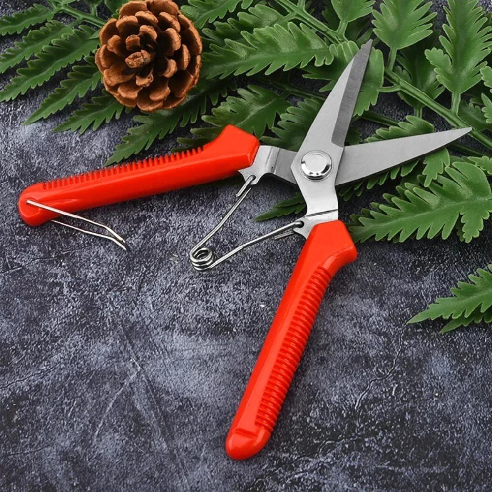 Tesoura de poda de cabeça reta de 190 mm, cabo antiderrapante, aço inoxidável, utensílios manuais, tesoura de jardim para bonsai, tesoura de poda