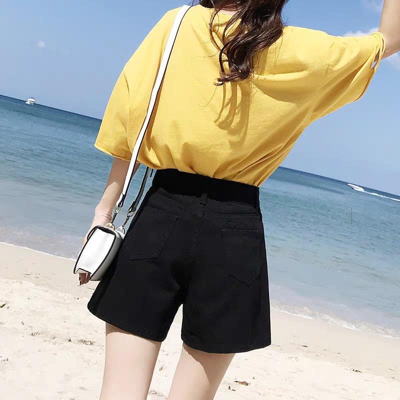 Women s High Waist Denim Shorts Loose Wide Leg Casual Vintage Washed Summer Hot Pants