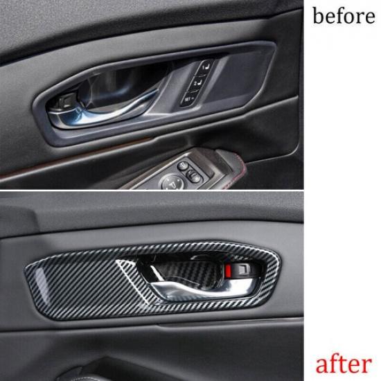 Carbon Fiber Inner Door Handle Cover Trim 4pcs For Honda Accord 11th -2024