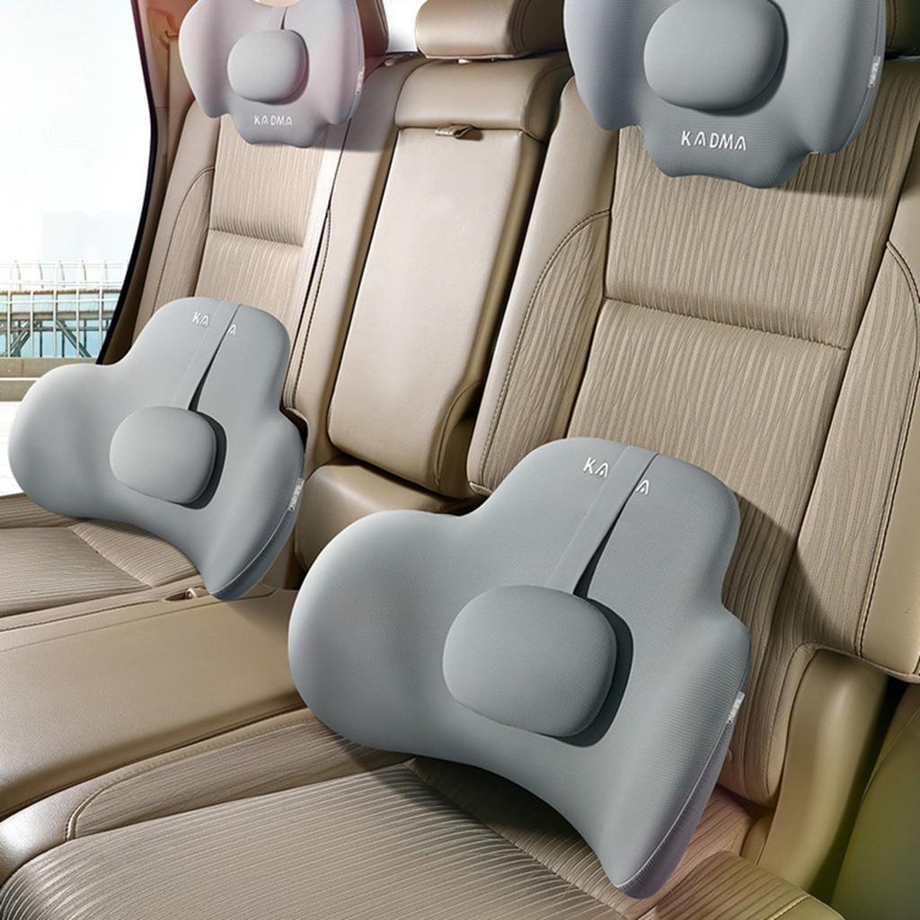 Comfortable Memory Car Seat Headrest/Lumbar Support Adjustable Design Lightweight for Long Drives & Office Work