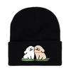 Winter Maltese Knit Hat With Printed Design For Men Women Casual Weather Cold