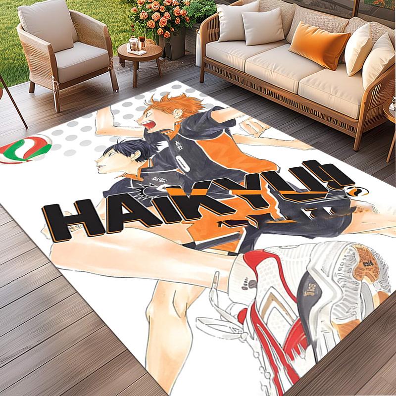 Haikyu Print Rug, Washable Floor Carpet, For Entryway Dorm Laundry Room Office Study, Home Decor Birthday Christmas Gift
