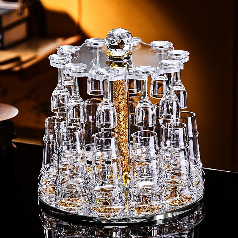 Hanton Gold Leaf Baijiu Cup Set with Deer Head Rack