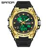 Sanda Multifunctional Sports Watch for Teen Boys: Dual Display, Luminous, Waterproof, with Alarm