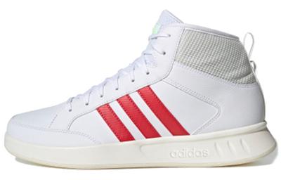 Court80s Mid High Top Casual Skate Shoes Unisex White Red Gray EG8440