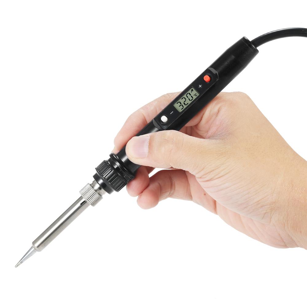 80W Professional LCD Digital Temperature Adjustable Electric Soldering Iron Tool   free Mini Soldering Station