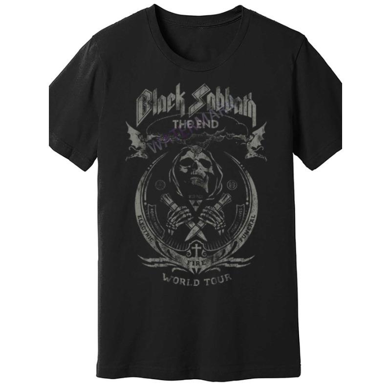 Black Sabbath Ozzy Osbourne The End Welttournee 100% Baumwolle Rundhals Kurzarm T-Shirt Lässig Ganzjahres Oberteil L gray