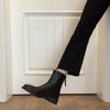 Autumn Winter Cosy Soft Leather Women Ankle Boots Fashion Square Toe Shoes Modern Stretch Slim Short Botas Para Mujer