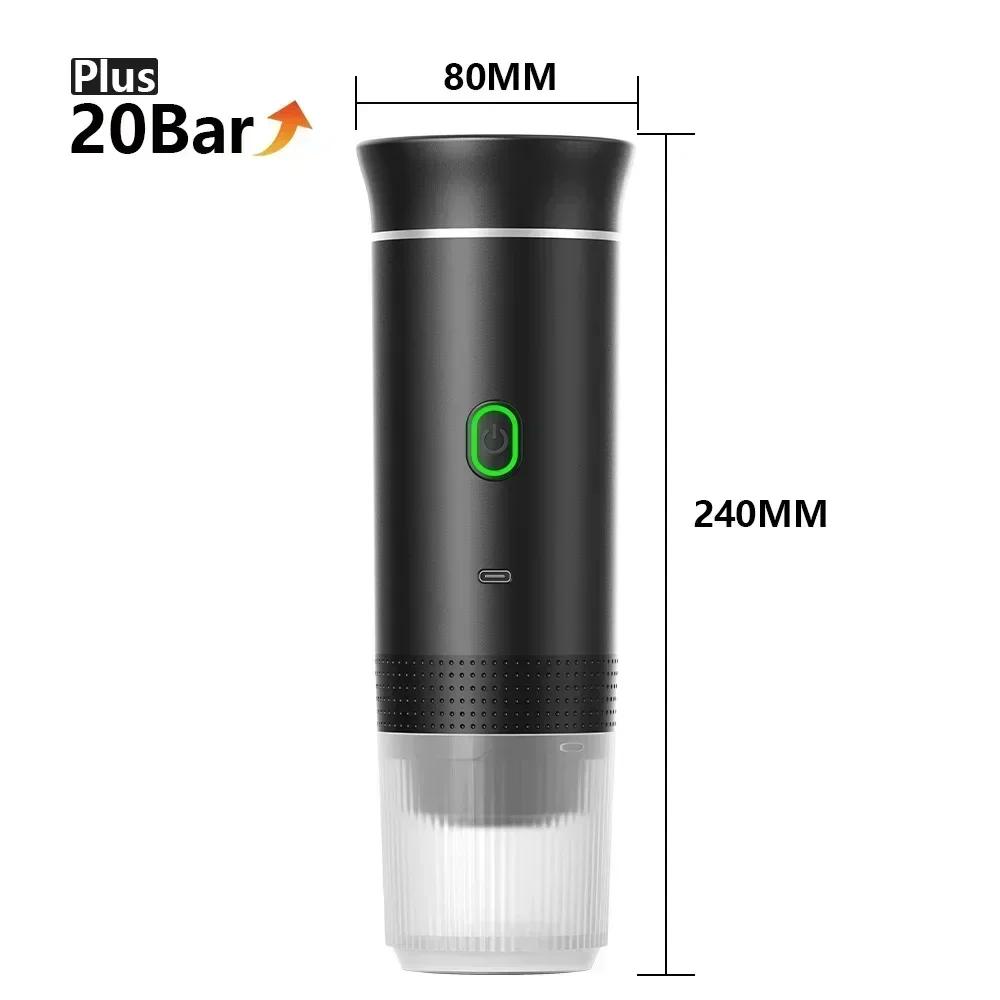 USB Portable 3-In-1 Capsule Espresso Machine Wireless Heating for Home Travel Compact Quick Brew Coffee Maker Indoor Outdoor Use