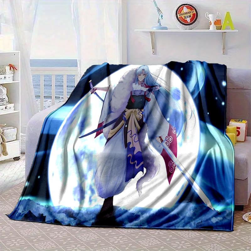 Anime Sessho-maru Blanket Flannel Blanket for Bed, Sofa, Camping, Hiking, Picnic Essentials, Gift for Family Fan Gifts