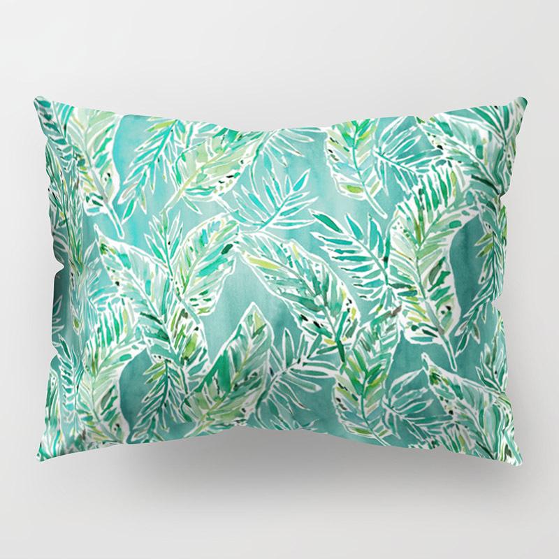 

Весенние листья Зеленое растение Мебельное украшение Прямоугольная полиэстеровая поясничная подушка Подушка Подушка Наволочка Pillow core not included