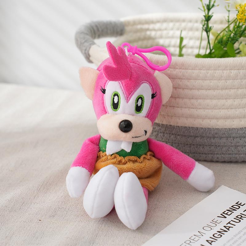 Adorable Plush Toy Keychain With Sonic The Hedgehog Pendant In Various Colors
