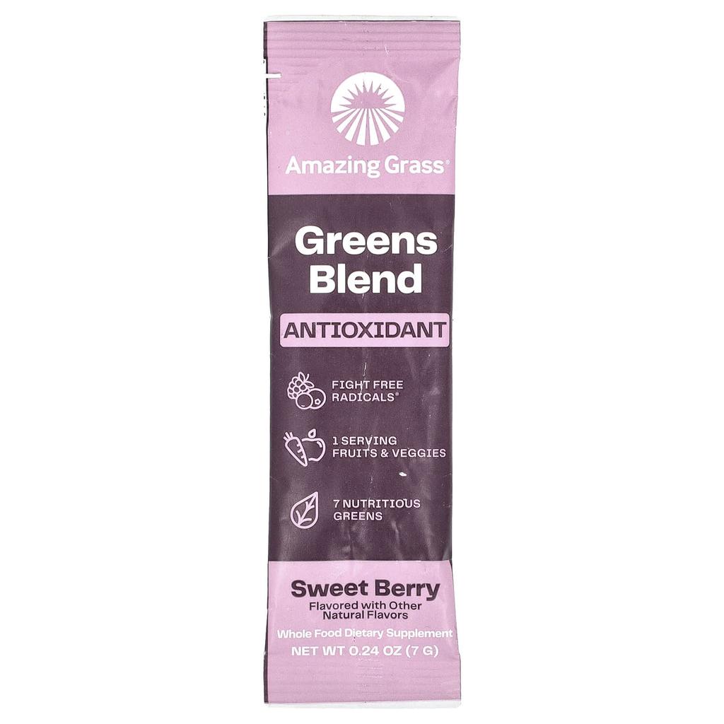 Green Vegetable Blend, Antioxidant, Sweet Berries, 15 Packets, 7G (0.24Oz) Per Pack