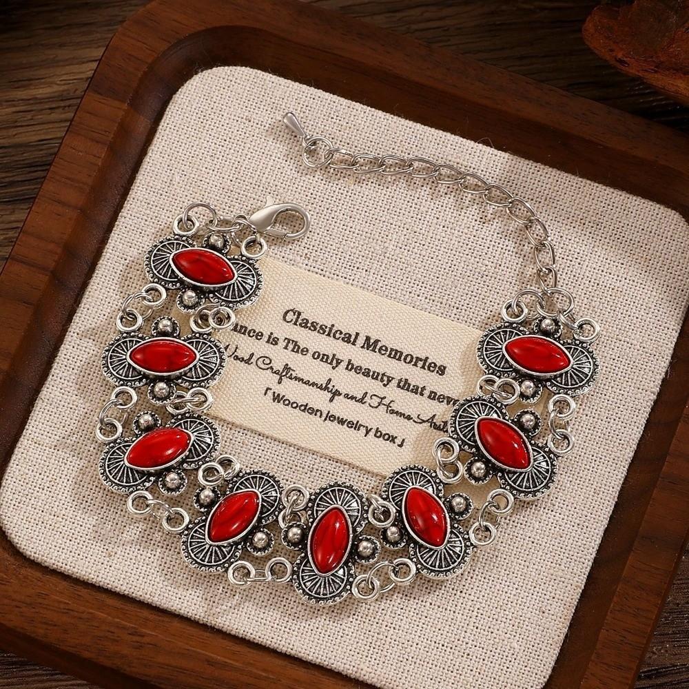 Tribal Turquoise Bracelet Ethnic Style Bohemian Bangles Exaggerated Wide Bangle  Decoration