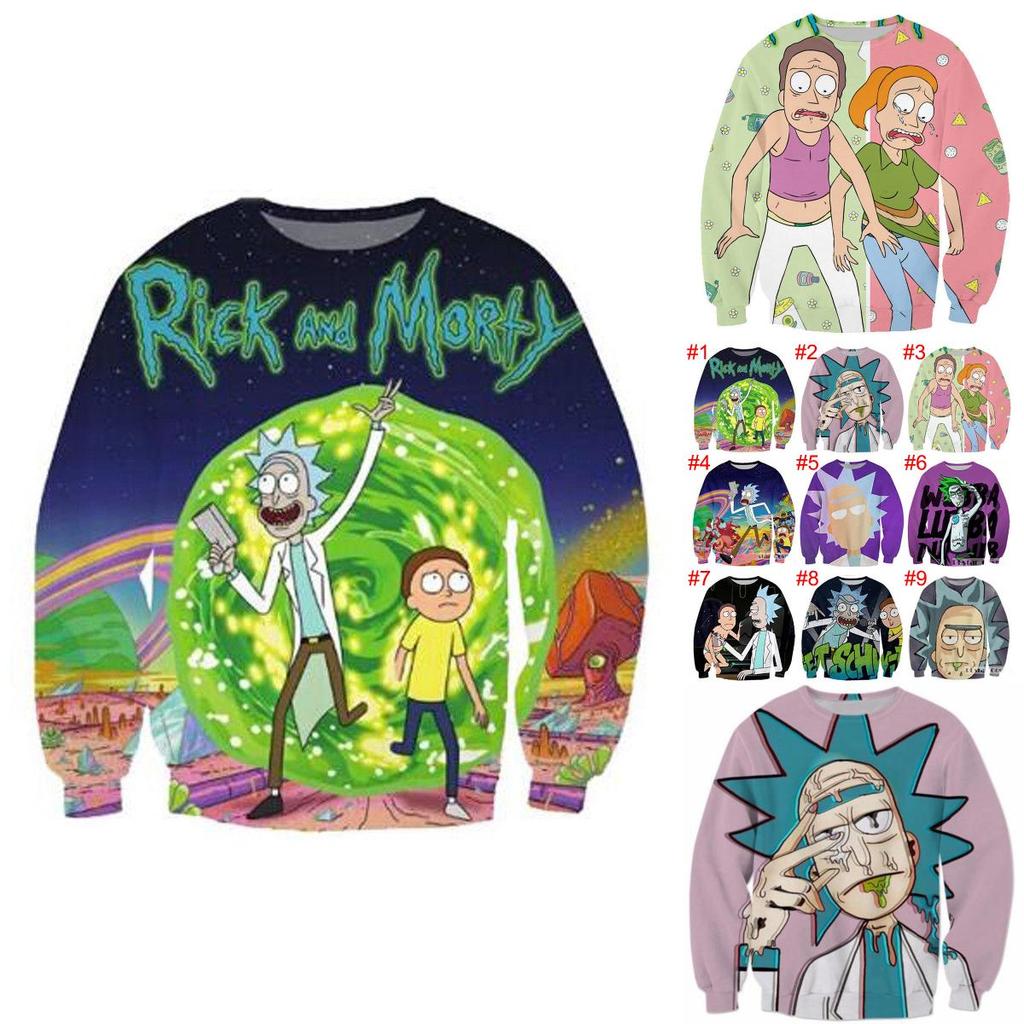 And Womensmens Rick Morty Funny 3d Print Casual Sweatshirt Hoodies Top Pullover