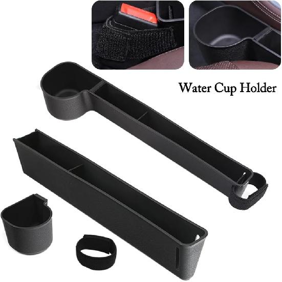 Car Seat Gap Filler, Multifunctional Seat Side Gap Filler with Cup Holder & Organizer, Gap Stopper Universal Fit Car SUV Truck Fill The Gap Between