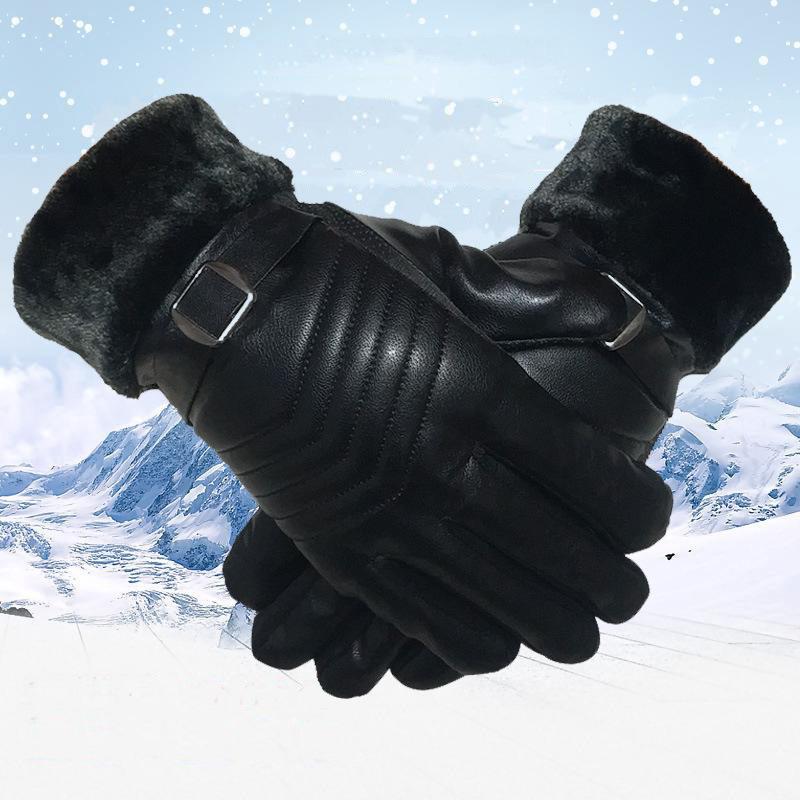 Winter Padded And Thickened Cold Warm Outdoor Riding Driving Non-slip Touch Screen Cotton Gloves
