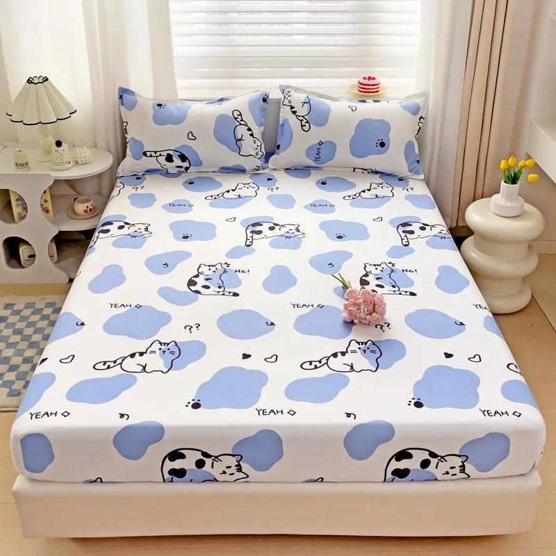 

Комплект простыней с узором из розовых цветущих цветов, 3 шт., романтический, приятный для кожи, удобный, мягкий чехол для матраса с резинкой 120x200x25cm 3Pc