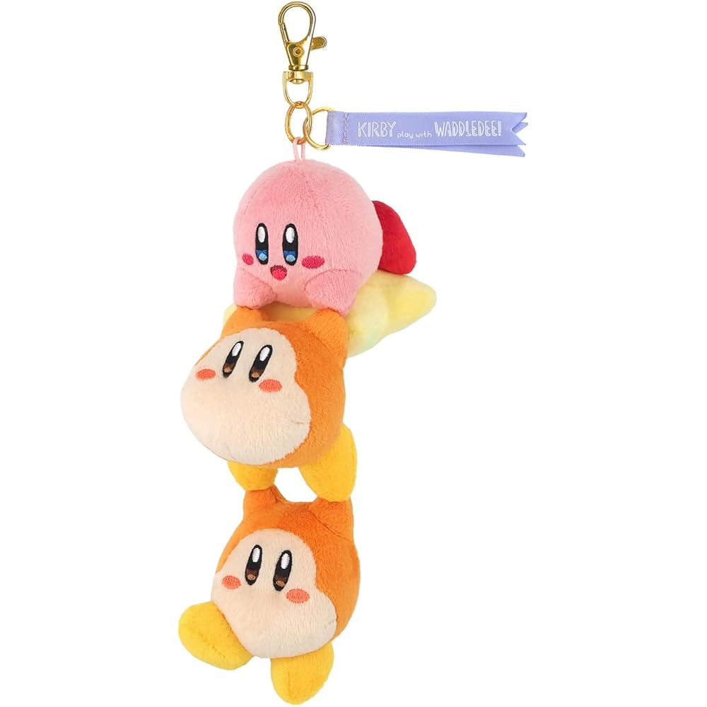 Sanei Boeki Kirby Plush Toy Waddle Dee Riding Warp Star 21cm Soft Stuffed Animal