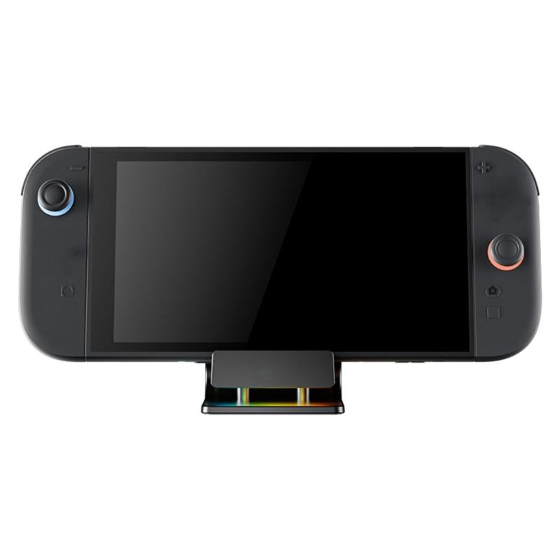 Mini Charging Station Dock For Game Console Handheld Device Featuring Multiple Mode LED Lights & Ergonomic Viewing Angle