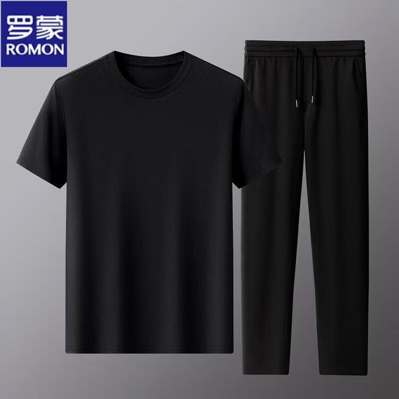

ROMON Men s Ice Silk Casual Two-Piece Set L/50