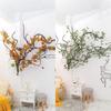 300cm/118inch Bendable Brown Small Artificial Tree Branches Fake Tree Trunk Garland Rattan Wreath Cherry Blossom Grape Vines Floral for Wall Hanging