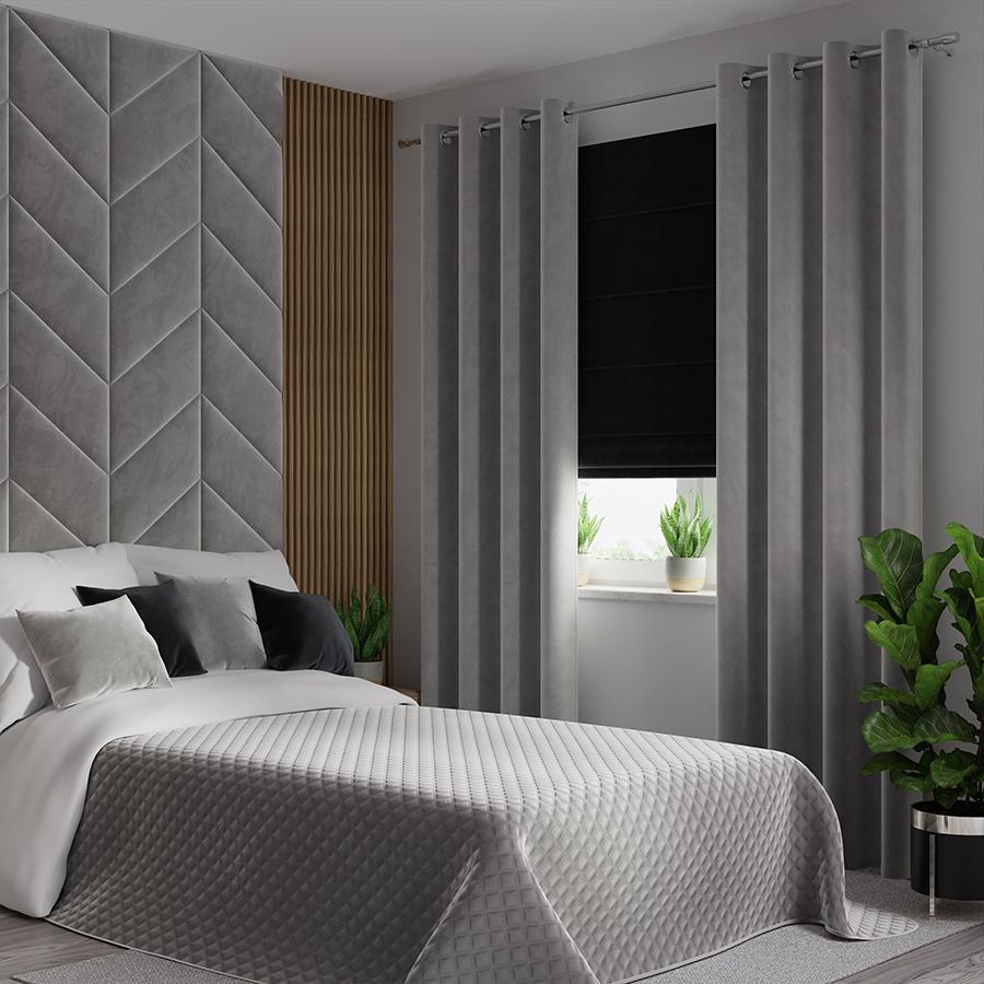 VELVI Decorative bedspread - classic gray, quilted elegance - 220x240cm