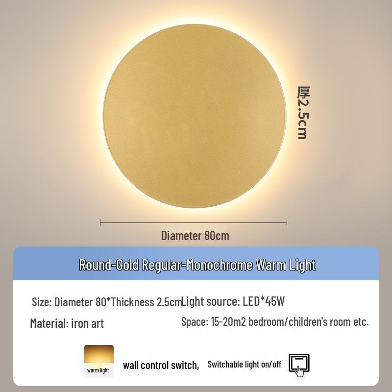 Modern Minimalist Round Wall Lamp for Bedroom and Living Room Decor