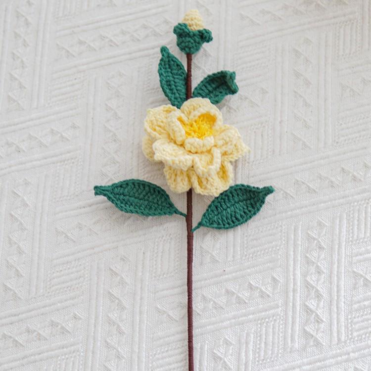 Handmade Woven Yarn Knitted Faux Flower Bouquet