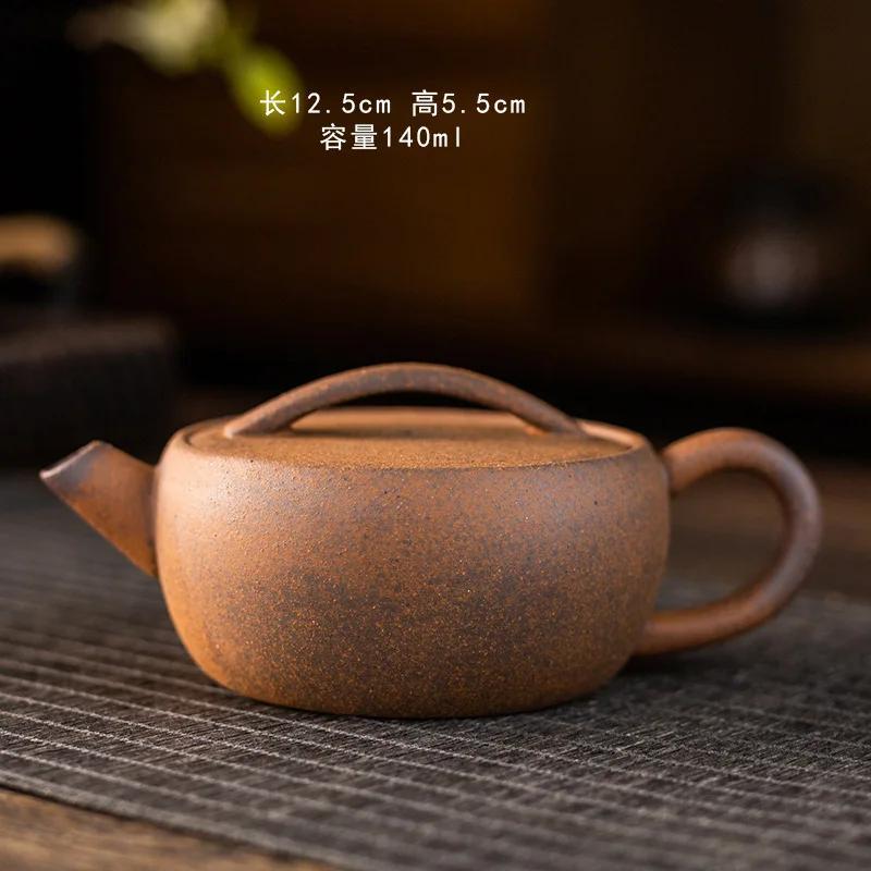 Retro Raw Ore Rough Pottery Tea Pot Chinese Handmade Tea Set Single Tea Kettle Small Kungfu Teapot Teaware