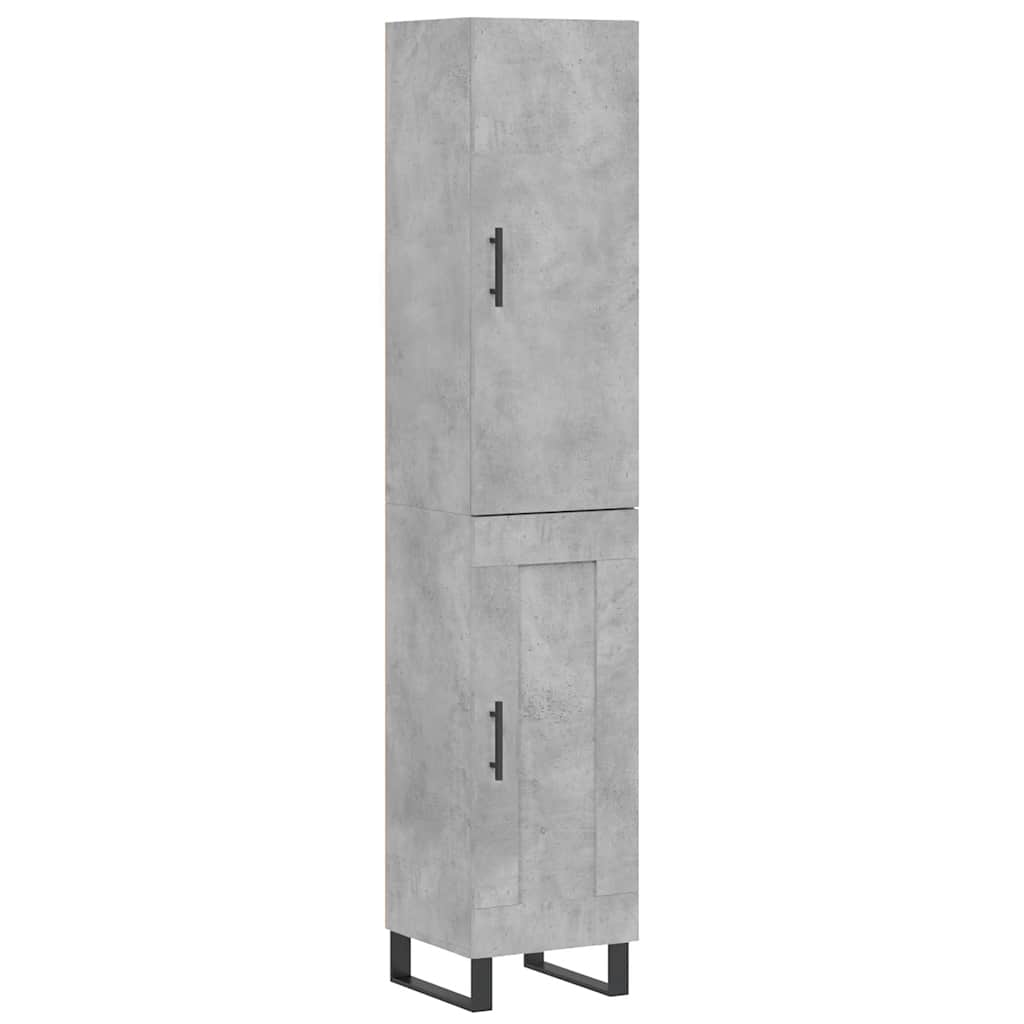 Highboard Concrete Grey 34.5 x 34 x 180 cm Engineered Wood
