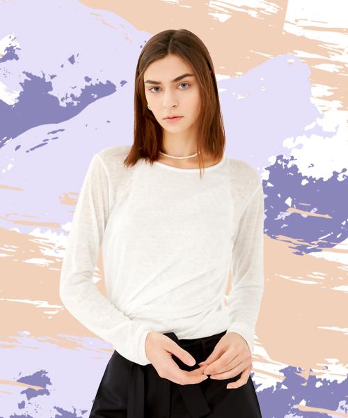 Denivel Layered Twist T-Shirt (White) White/Free