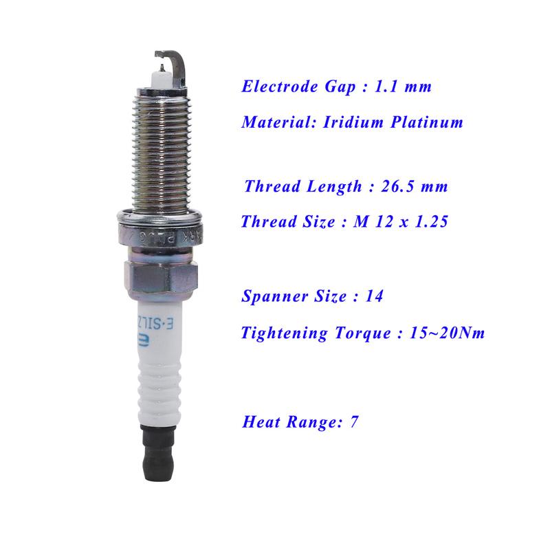 Car Iridium Platinum Spark Plug For SUBARU XV GP FORESTER SH SJ LEGACY BR BM BN OUTBACK BR BS SILZKAR7B11 93482 22401-AA780