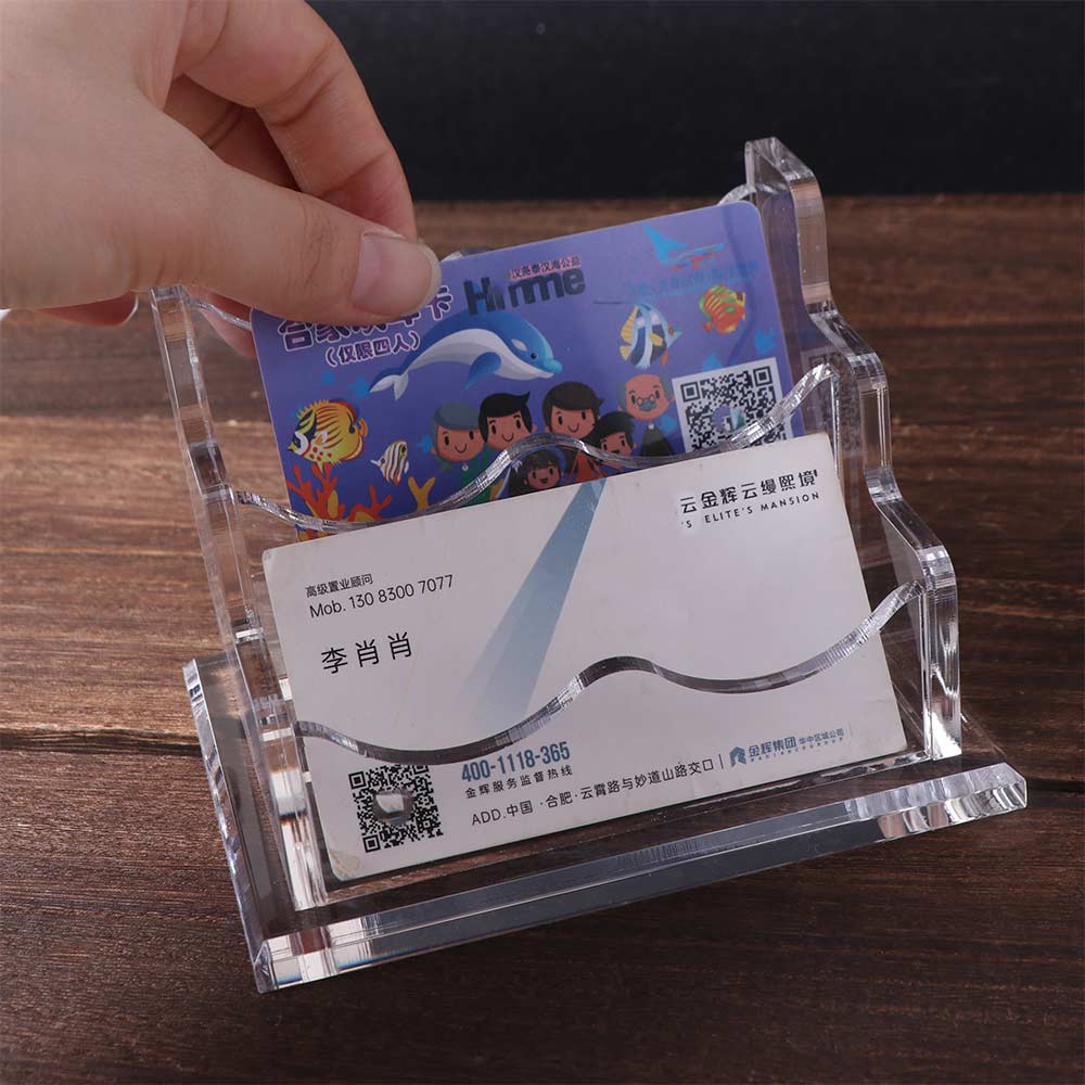 Transparent Name Card Display Stand Elegant Desktop Display Holder  Reception