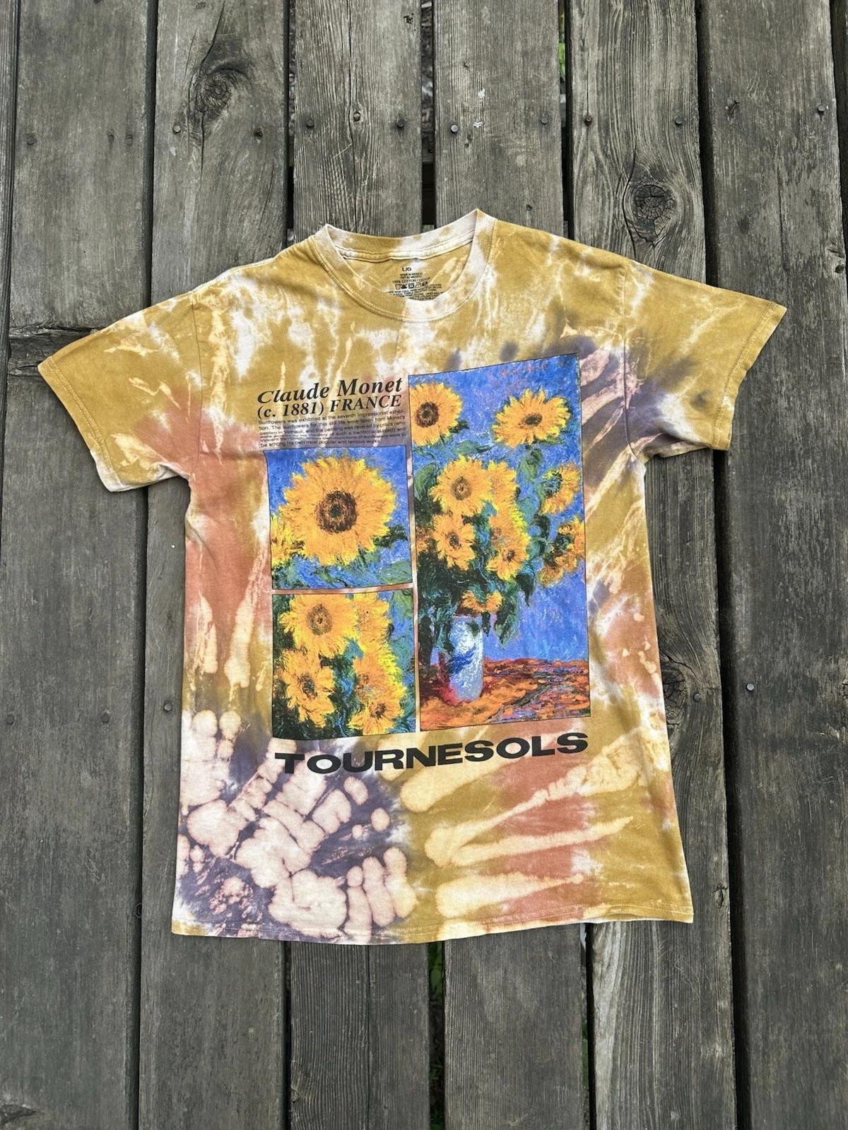 Claude Monet Tournesols Tie Dye T Shirt Men’s Medium Art L